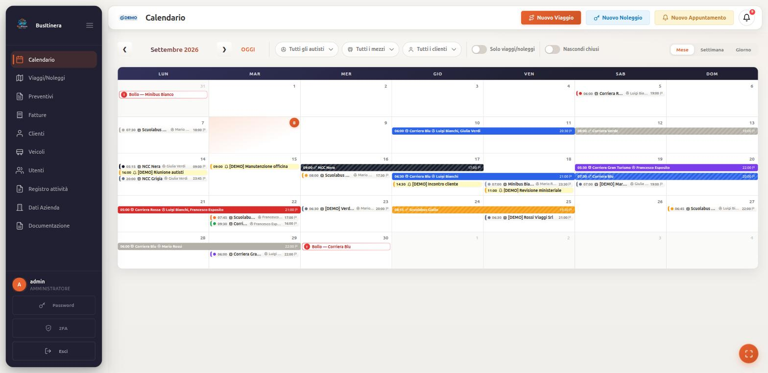 Il calendario di BusItinera